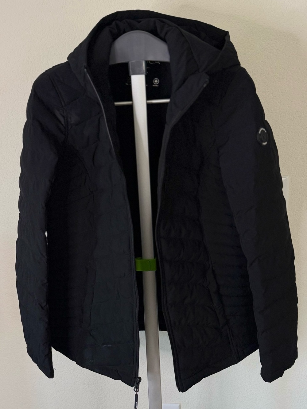 Nautica Black Hooded Quilted Puffer Jacket